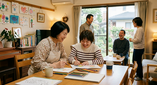 グループホームのスタッフと利用者_グルホネット